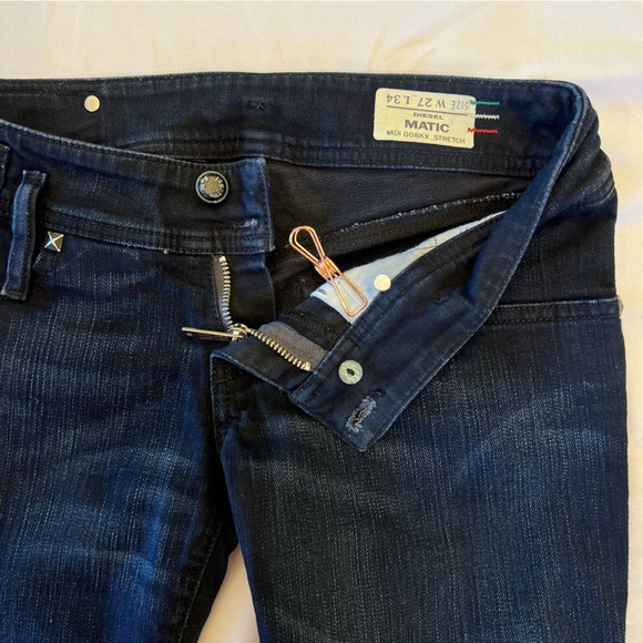 Diesel Matic RARE HTF Embossed Stretch Dark Denim Jeans 27 x 34 EUC - Picture 10 of 16